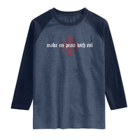 Make No Peace with Evil Knight Templar Jerusalem Crusade Cross Raglan Shirt
