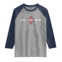 Make No Peace with Evil Knight Templar Jerusalem Crusade Cross Raglan Shirt