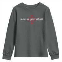 Make No Peace with Evil Knight Templar Jerusalem Crusade Cross Youth Sweatshirt