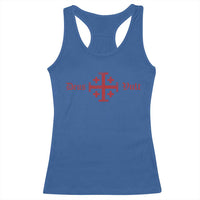 Deus Vult Catholic Knight Templar Crusader Cross Racerback Tank Top