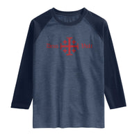 Deus Vult Catholic Knight Templar Crusader Cross Raglan Shirt