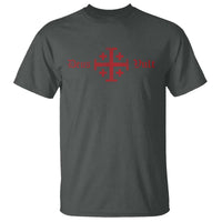 Deus Vult Catholic Knight Templar Crusader Cross T Shirt
