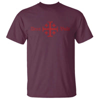 Deus Vult Catholic Knight Templar Crusader Cross T Shirt