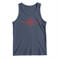 Deus Vult Catholic Knight Templar Crusader Cross Tank Top