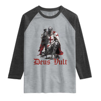 Deus Vult Knights Templar Gun Lover Raglan Shirt Crusader Cross Soldier of Christ
