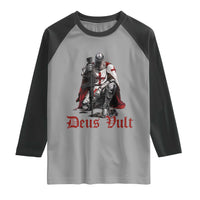 Deus Vult Knights Templar Gun Lover Raglan Shirt Crusader Cross Soldier of Christ