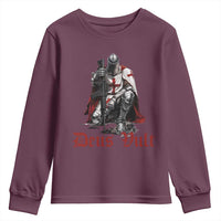 Deus Vult Knights Templar Gun Lover Youth Sweatshirt Crusader Cross Soldier of Christ