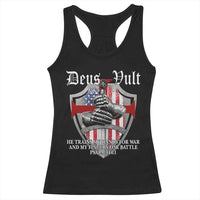 Deus Vult Knights Templar Racerback Tank Top He Trains My Hands For War And My Fingers For Battle