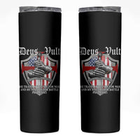 Deus Vult Knights Templar Skinny Tumbler He Trains My Hands For War And My Fingers For Battle