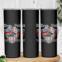 Deus Vult Knights Templar Skinny Tumbler He Trains My Hands For War And My Fingers For Battle