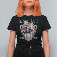 Deus Vult Knights Templar T Shirt For Women He Trains My Hands For War And My Fingers For Battle