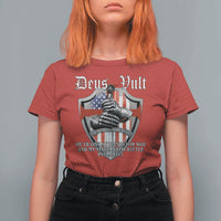 Deus Vult Knights Templar T Shirt For Women He Trains My Hands For War And My Fingers For Battle