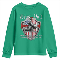 Deus Vult Knights Templar Youth Sweatshirt He Trains My Hands For War And My Fingers For Battle