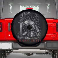 Tummy Hurts Funny Medieval Knight Dark Fantasy Humor Spare Tire Cover