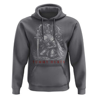 Tummy Hurts Funny Medieval Knight Dark Fantasy Humor Hoodie