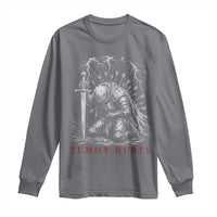 Tummy Hurts Funny Medieval Knight Dark Fantasy Humor Long Sleeve Shirt