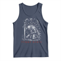 Tummy Hurts Funny Medieval Knight Dark Fantasy Humor Tank Top