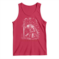 Tummy Hurts Funny Medieval Knight Dark Fantasy Humor Tank Top