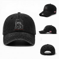 Tummy Hurts Funny Medieval Knight Dark Fantasy Humor Washed Cotton Baseball Cap