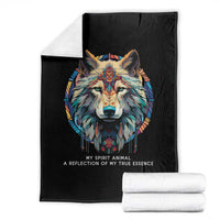 Native Americans Throw Blanket My Spirit Animal A Reflection Of My True Essence Wolf - Wonder Print Shop