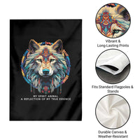 Native Americans Garden Flag My Spirit Animal A Reflection Of My True Essence Wolf - Wonder Print Shop