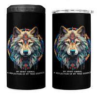 Native Americans 4 in 1 Can Cooler Tumbler My Spirit Animal A Reflection Of My True Essence Wolf - Wonder Print Shop