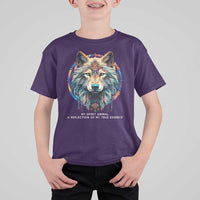 Native Americans T Shirt For Kid My Spirit Animal A Reflection Of My True Essence Wolf - Wonder Print Shop