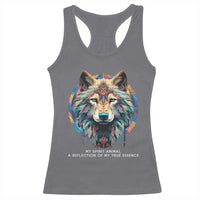 Native Americans Racerback Tank Top My Spirit Animal A Reflection Of My True Essence Wolf - Wonder Print Shop