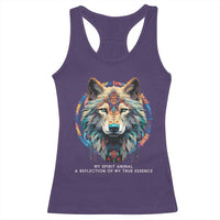 Native Americans Racerback Tank Top My Spirit Animal A Reflection Of My True Essence Wolf - Wonder Print Shop