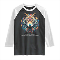 Native Americans Raglan Shirt My Spirit Animal A Reflection Of My True Essence Wolf - Wonder Print Shop