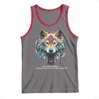 Native Americans Tank Top My Spirit Animal A Reflection Of My True Essence Wolf - Wonder Print Shop
