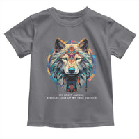 Native Americans Toddler T Shirt My Spirit Animal A Reflection Of My True Essence Wolf - Wonder Print Shop
