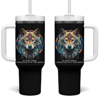 Native Americans Tumbler With Handle My Spirit Animal A Reflection Of My True Essence Wolf - Wonder Print Shop