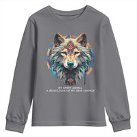 Native Americans Youth Sweatshirt My Spirit Animal A Reflection Of My True Essence Wolf - Wonder Print Shop