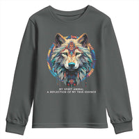 Native Americans Youth Sweatshirt My Spirit Animal A Reflection Of My True Essence Wolf - Wonder Print Shop
