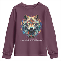 Native Americans Youth Sweatshirt My Spirit Animal A Reflection Of My True Essence Wolf - Wonder Print Shop