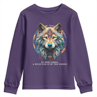 Native Americans Youth Sweatshirt My Spirit Animal A Reflection Of My True Essence Wolf - Wonder Print Shop