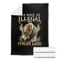 Native American Throw Blanket No One Is Illegal On Stolen Land Eagle Tribe - Wonder Print Shop