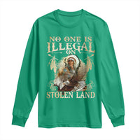 Native American Long Sleeve Shirt No One Is Illegal On Stolen Land Eagle Tribe - Wonder Print Shop