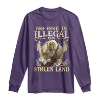 Native American Long Sleeve Shirt No One Is Illegal On Stolen Land Eagle Tribe - Wonder Print Shop