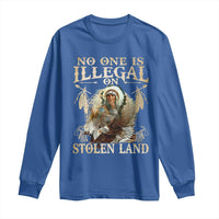 Native American Long Sleeve Shirt No One Is Illegal On Stolen Land Eagle Tribe - Wonder Print Shop