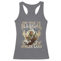 Native American Racerback Tank Top No One Is Illegal On Stolen Land Eagle Tribe - Wonder Print Shop
