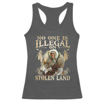 Native American Racerback Tank Top No One Is Illegal On Stolen Land Eagle Tribe - Wonder Print Shop