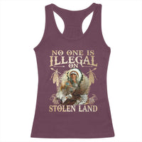 Native American Racerback Tank Top No One Is Illegal On Stolen Land Eagle Tribe - Wonder Print Shop