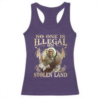 Native American Racerback Tank Top No One Is Illegal On Stolen Land Eagle Tribe - Wonder Print Shop