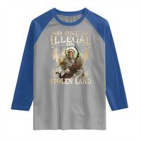 Native American Raglan Shirt No One Is Illegal On Stolen Land Eagle Tribe - Wonder Print Shop