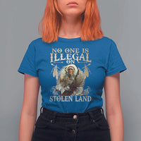 Native American T Shirt For Women No One Is Illegal On Stolen Land Eagle Tribe - Wonder Print Shop