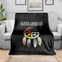 Native American Throw Blanket Medicine Wheel Dreamcatcher Spirit Animal Paws - Wonder Print Shop