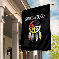 Native American Garden Flag Medicine Wheel Dreamcatcher Spirit Animal Paws - Wonder Print Shop