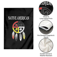 Native American Garden Flag Medicine Wheel Dreamcatcher Spirit Animal Paws - Wonder Print Shop